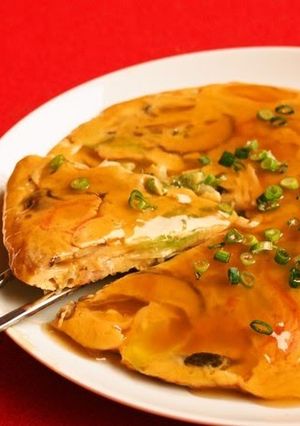 A picture of Fluffy Crab Sticks Omelet with 2 Eggs.