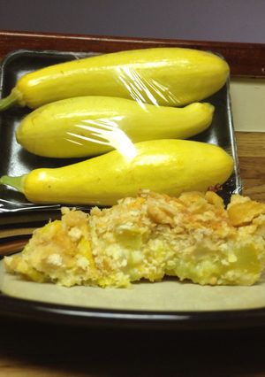 A picture of Cheesy Squash Casserole.