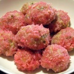 A picture of Cherry Blossom Viewing Bento - Meatballs (Sakura Colored).