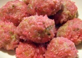 Easy Serving Recipe Cherry Blossom Viewing Bento  Meatballs Sakura Colored Delicious and Healthy