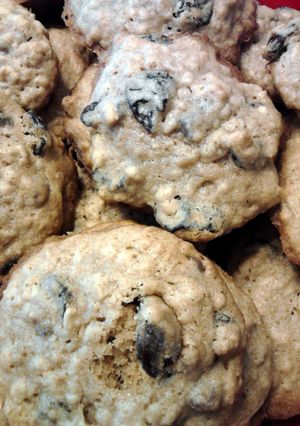 A picture of Cherry Chocolate Chip Oatmeal Cookies.
