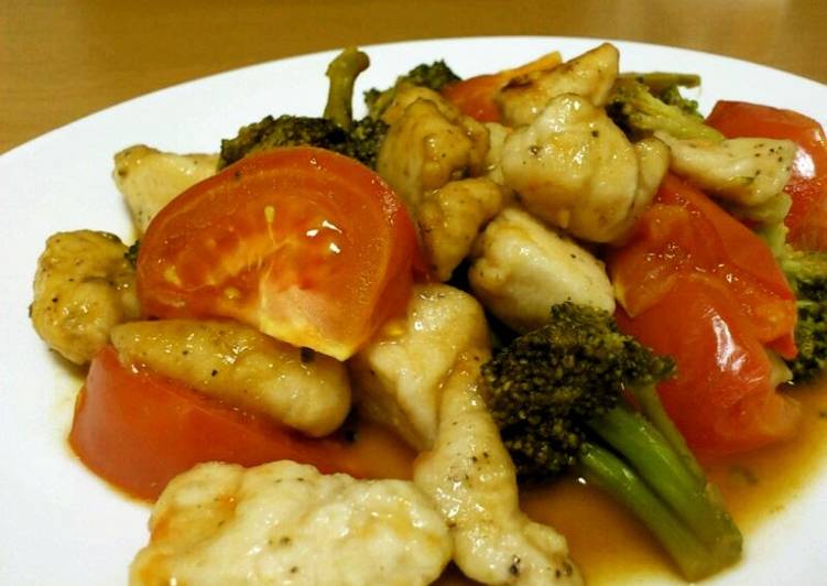 Chicken Tenders, Tomatoes, and Broccoli