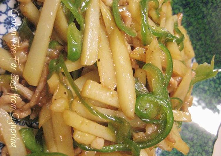 Recipe of Favorite Julienned Pork, Potato and Pepper Stir Fry