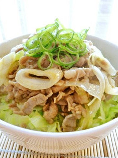 A picture of Pork and Cabbage Rice Bowl With Yuzu Pepper.