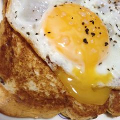 A picture of Perfect Egg On Toast - #eggporn.