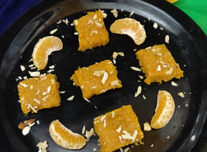 A picture of Orange burfi.