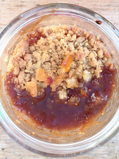 A picture of Spiced Apple and Sticky Fig Crumble.