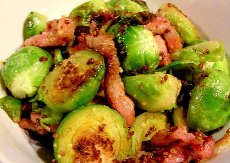 Easiest Way to Prepare Any-night-of-the-week Stir-Fried Brussels Sprouts with Honey Mustard Sauce