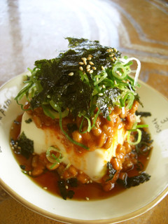 A picture of Spicy Korean-style Natto and Chilled Tofu.