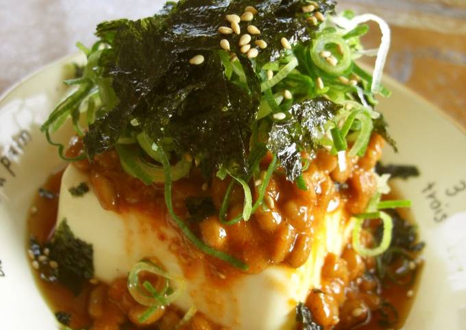 Spicy Korean-style Natto and Chilled Tofu Recipe