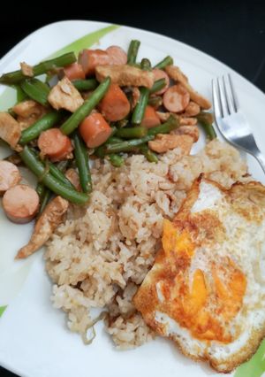 Foto resep Ayam sosis buncis bumbu sereh