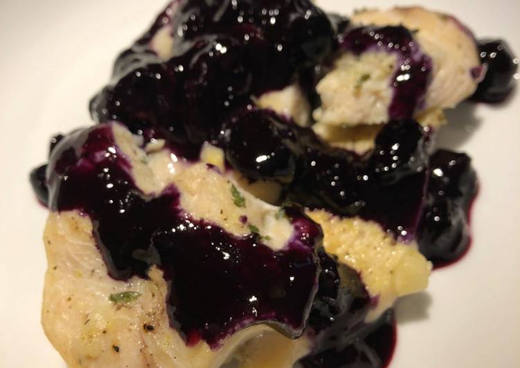 How to Make Yummy Lemon Pepper Chicken with a Blueberry Orange Wine Sauce