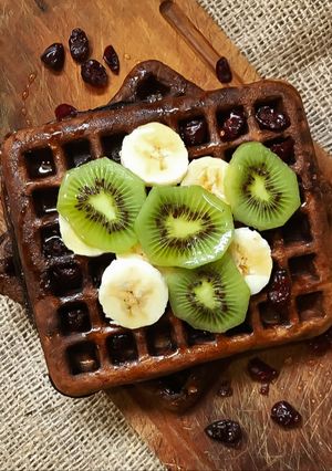 Una foto de Wafles de harina integral, avena y plátano