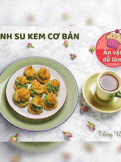 Hình của món Bánh su kem vị custard & vị matcha.