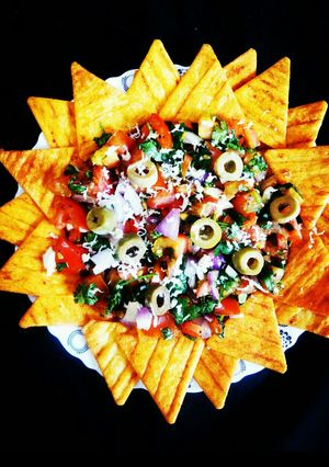 A picture of Mad angles with salsa cruda.