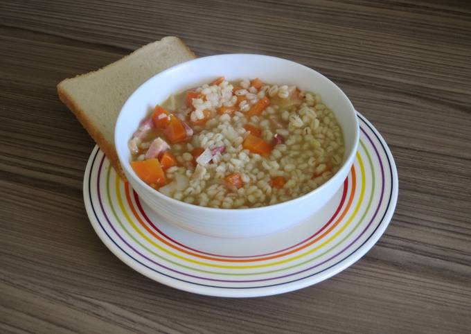 Simple Way to Make Speedy Pearl Barley and Bacon Stew