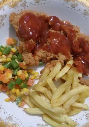 Foto resep Chicken steak with BBQ sauce