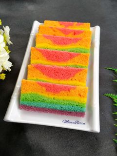 Foto resep Steamed Rainbow Cake (Bolu Kukus Pelangi)