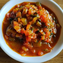 A picture of Sweet and sour tomato bhaji.