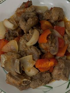 Hình của món Sườn xào chua ngọt vét đến giọt sốt cuối cùng.
