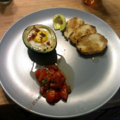 A picture of Baked Avocado Breakfast Bruschetta.