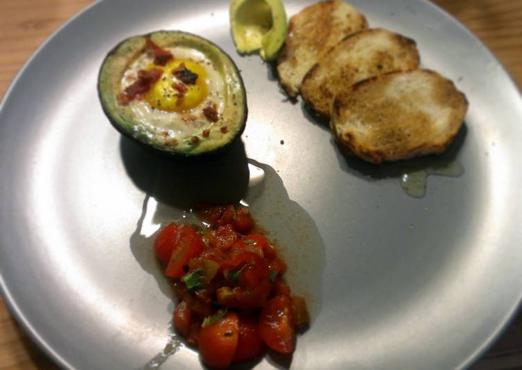 Baked Avocado Breakfast Bruschetta