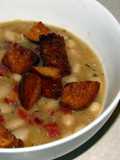 White Bean Soup with Rosemary Croutons