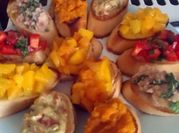 A picture of peach bruschetta