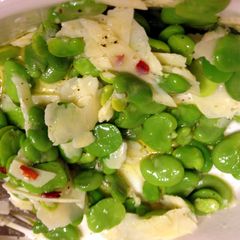 A picture of Fava bean and Cheese salad.