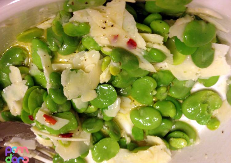 Steps to Make Any-night-of-the-week Fava bean and Cheese salad