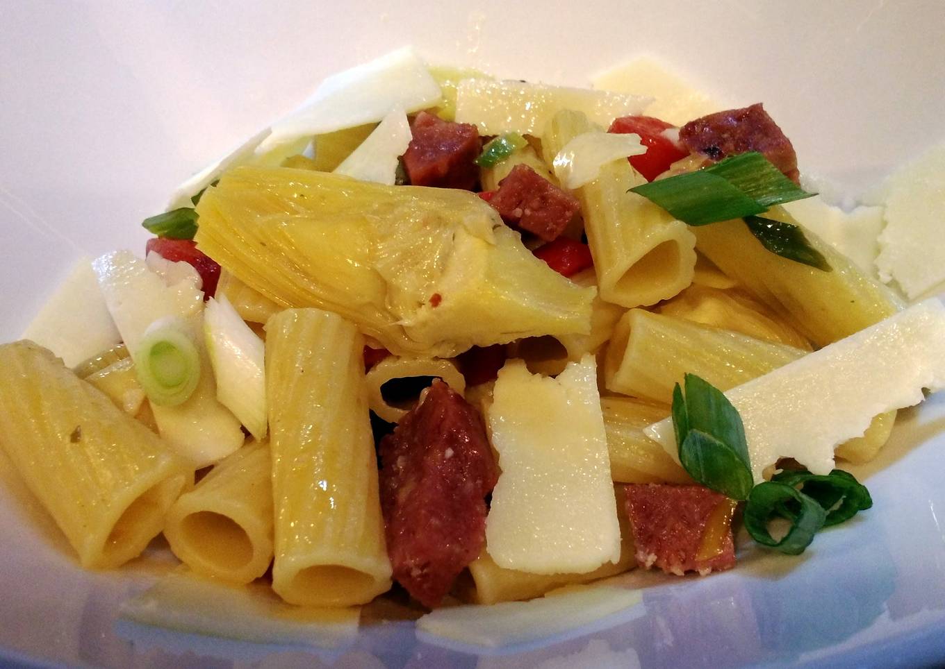 Antipasto pasta with artichokes