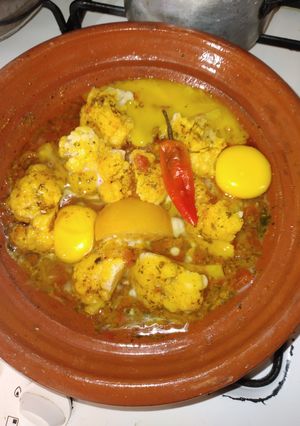 صورة لوصفة طاجين الشوفلور والبيض 😋