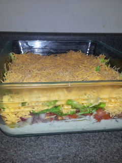 A picture of 7 layer ranch dip.