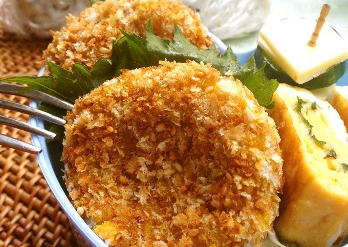 Kabocha and Onion Miso Croquettes for Bento