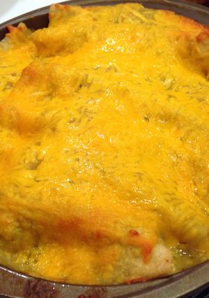 A picture of Green Chile Cheesy Chicken Enchiladas.