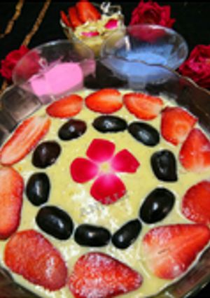 A picture of Thandai pudding.