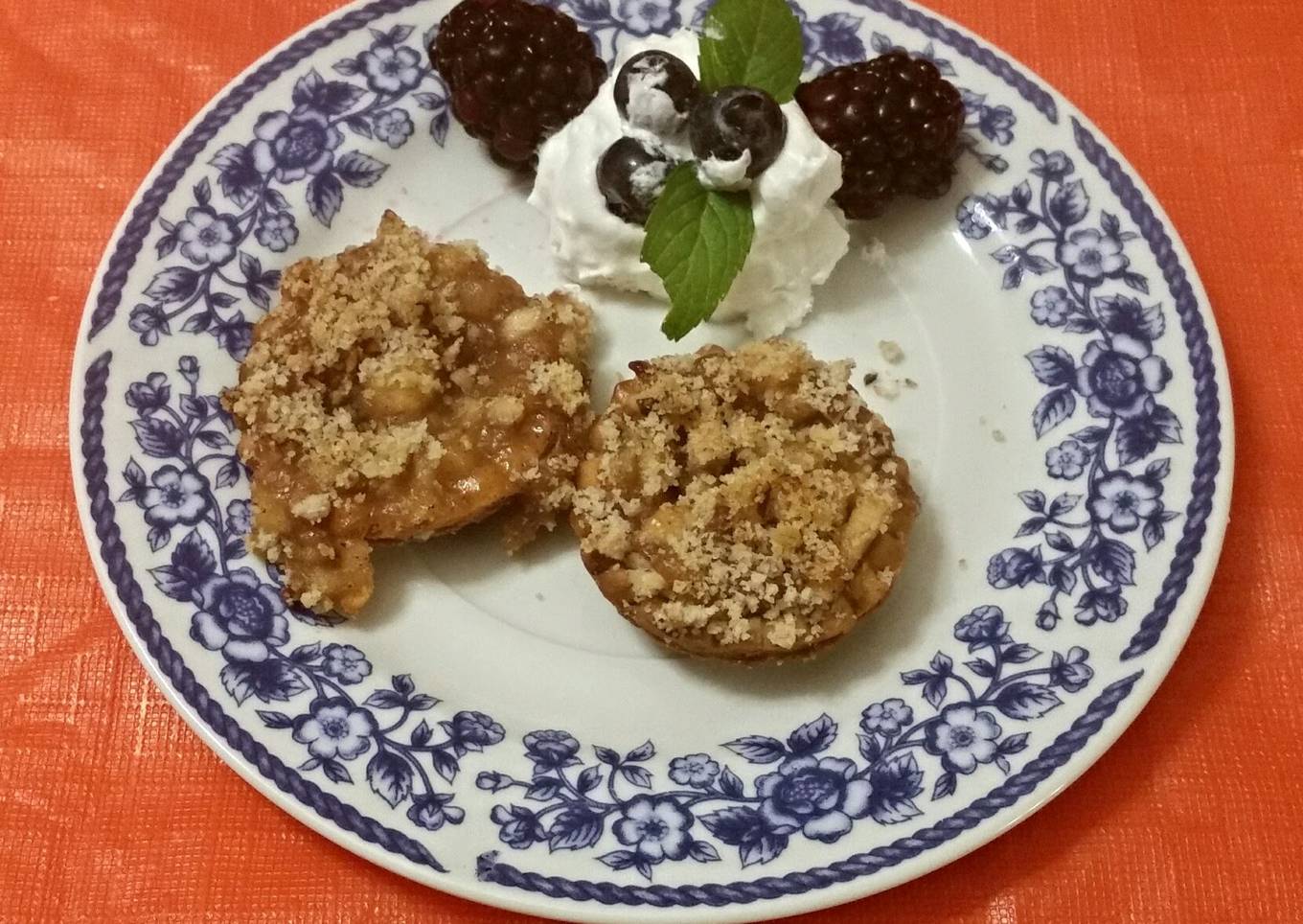 Caramel Vodka Apple Tartlets with a Pecan Strusel Topping