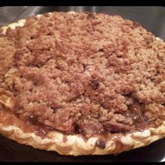 A picture of Apple Pie With Crumbled Topping.