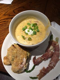 A picture of Cheesy Potato Bacon Soup.