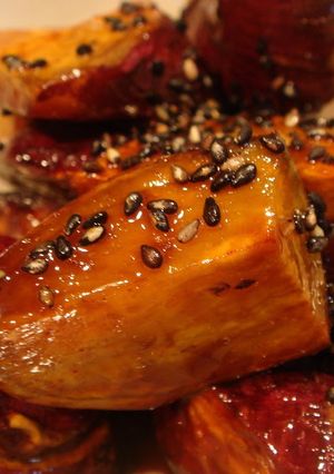 A picture of Non-Fried Simple Candied Sweet Potatoes.
