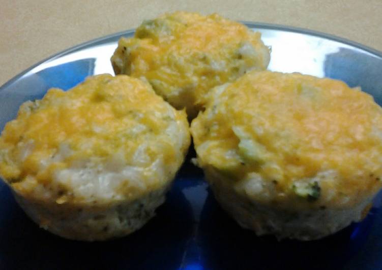 Steps to Make Homemade Broccoli &amp; Cheese Rice Cups