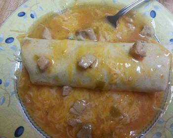 New Recipe Smothered Beef and Bean  Burritos Home Style