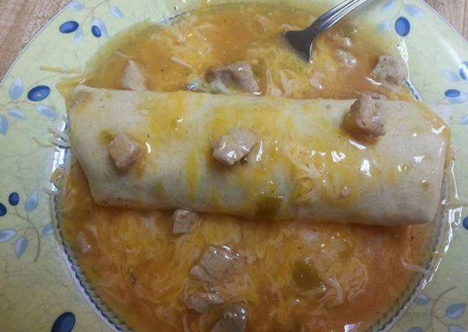 Smothered Beef and Bean  Burritos