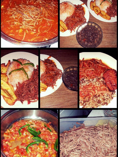 A picture of "Ropa Vieja" (Shredded beef- panamanain style).