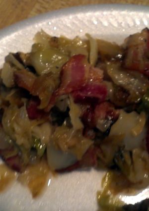 A picture of Jens fried cabbage.
