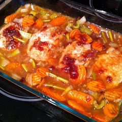 A picture of Pork Chops with Cranberry Glaze.