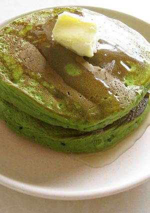 A picture of Just Mix and Cook - Soft Matcha Pancakes.