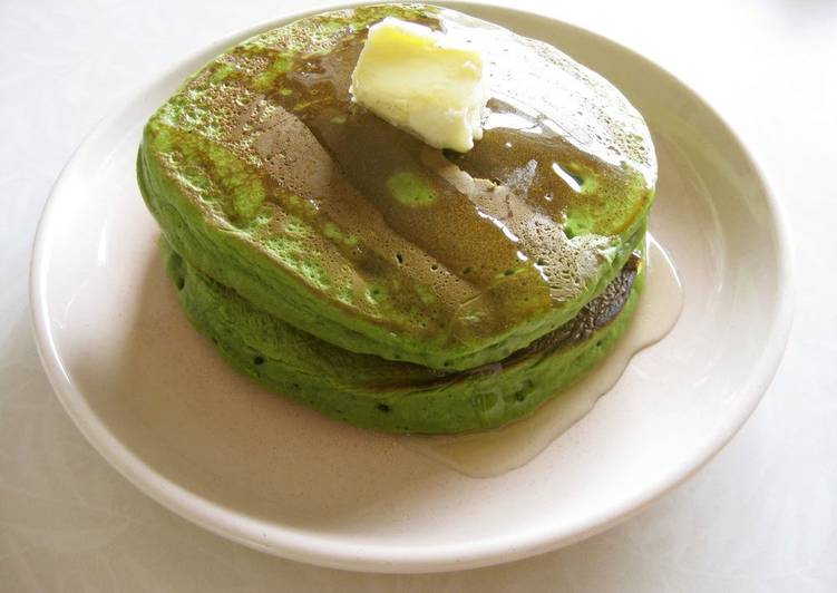 How to Make Homemade Just Mix and Cook - Soft Matcha Pancakes