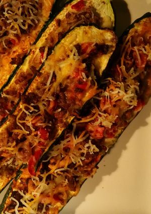 A picture of Zucchini Taco Boats.