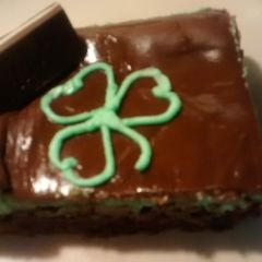 A picture of TL's St. Patrick's Day Grasshopper Brownies.